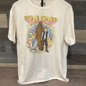 Star Wars Cream Graphic Tee with Multi-Color Retro Print